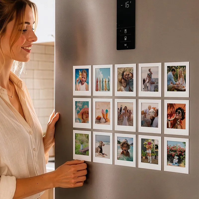 Personalised Photo Magnet Set with Instant Polaroid Design - 24 Pieces