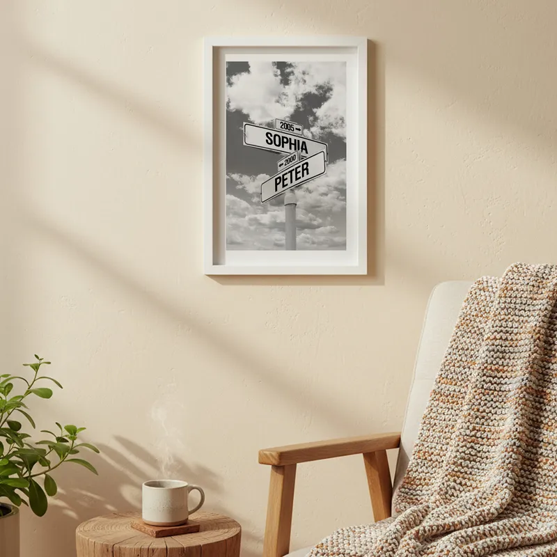 Personalized Intersection of Love Street Sign Frame