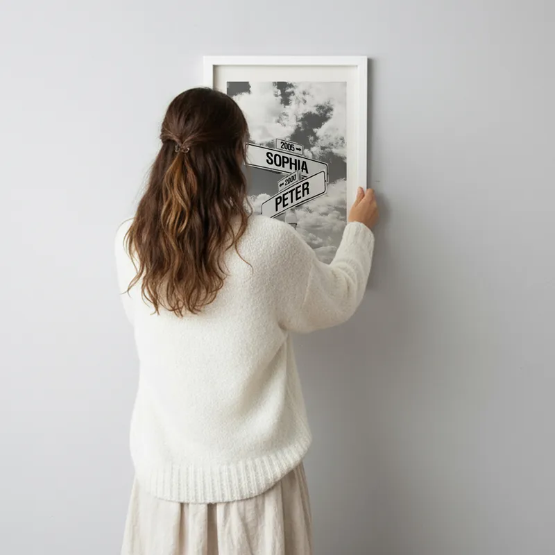 Personalized Intersection of Love Street Sign Frame