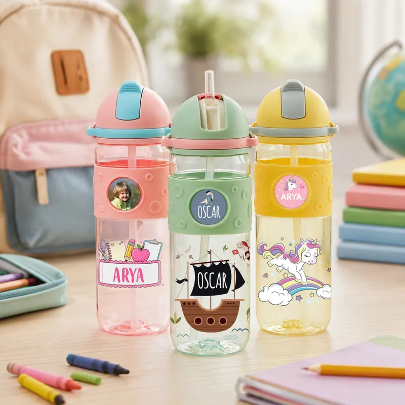 Personalized Kids Back to School Set – Lunch Box, Water Bottle & Name Stickers