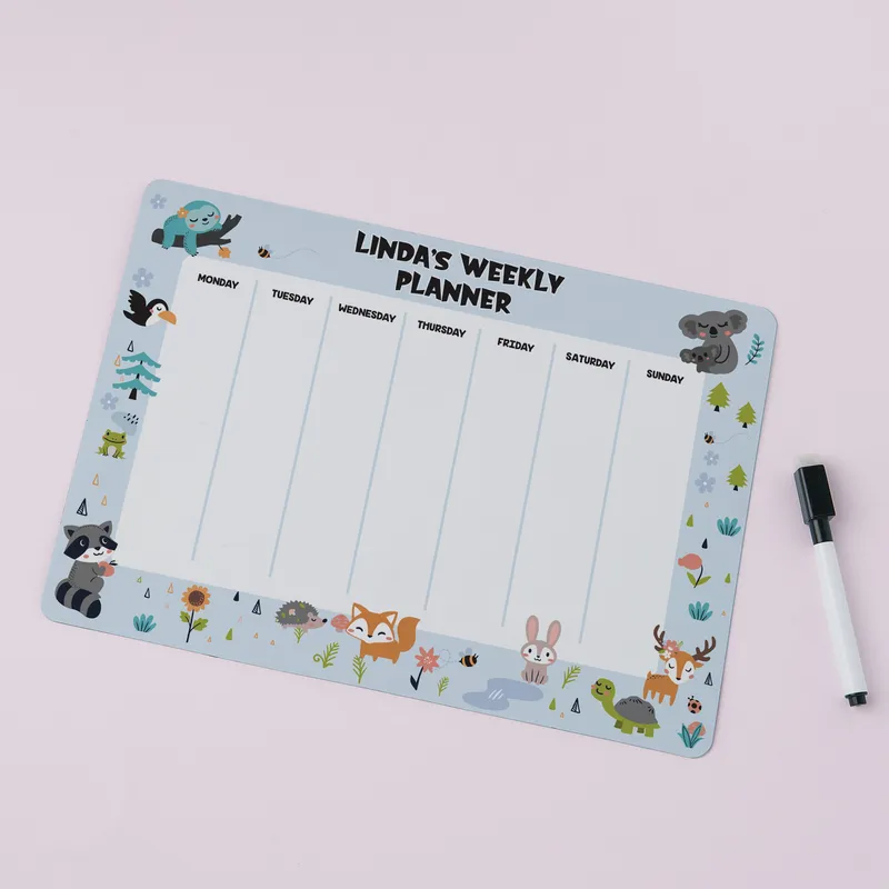 Personalised Kids Weekly Planner for School and Home