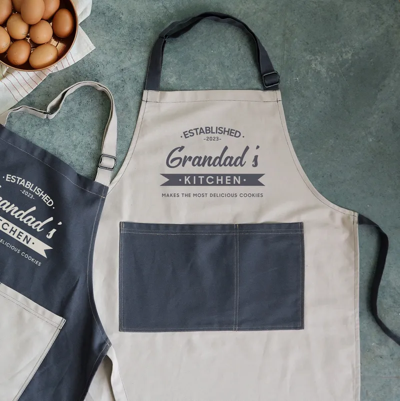 Personalised Grandad's Kitchen Apron - Custom Cooking Gift