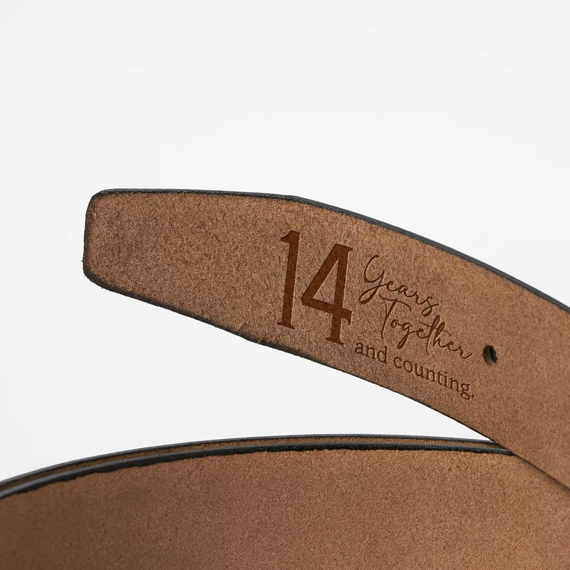 Personalized Leather Belt Anniversary Gift for Him