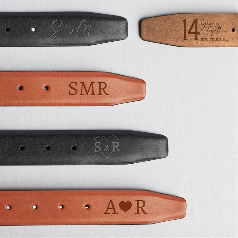 Personalized Leather Belt Anniversary Gift for Him
