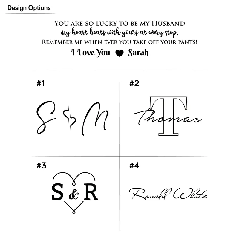 Personalized Leather Belt with Initials and Message