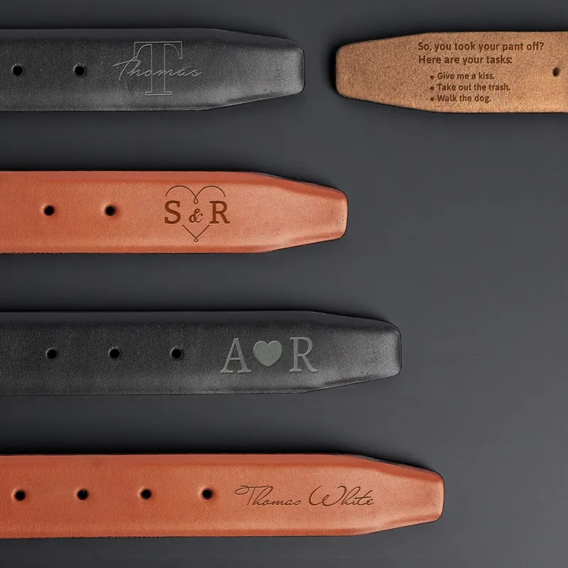 Personalized Leather Belt with Witty To-Do List Engraving