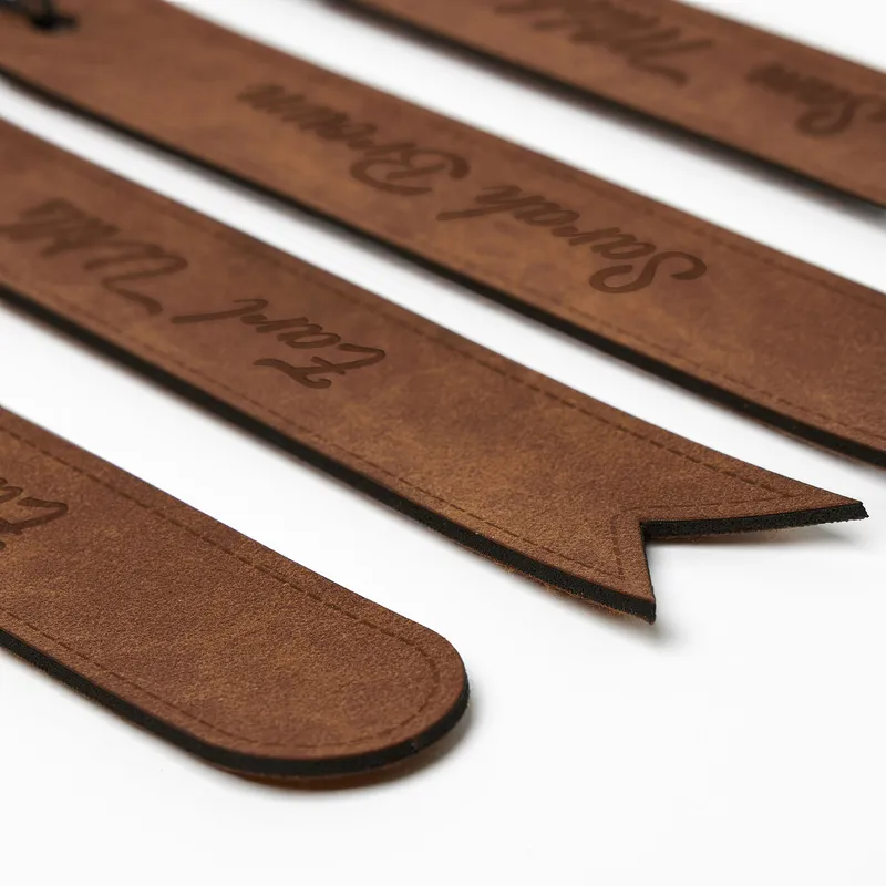 Personalised Leather Bookmark Set of 4