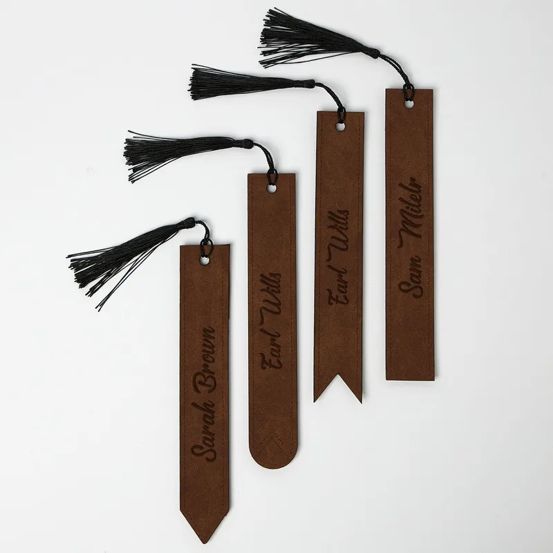 Personalised Leather Bookmark Set of 4