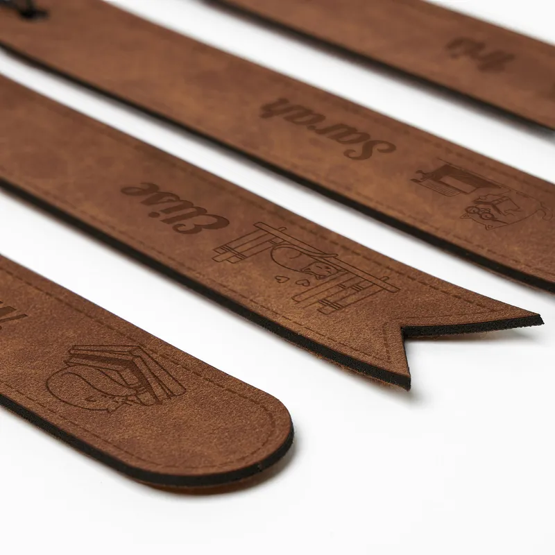 Personalised Leather Cat Bookmark Set for Book Lovers