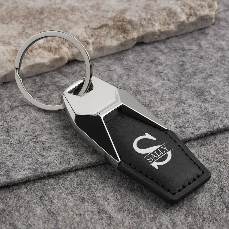 Personalised Leather Initial Keyring