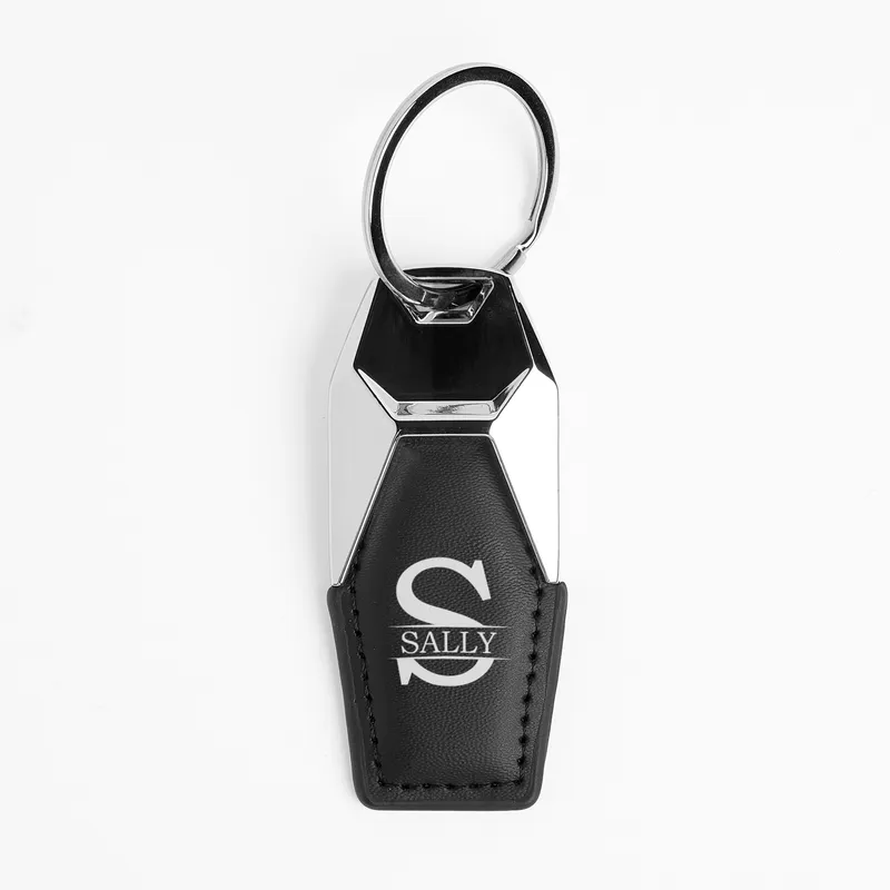 Personalised Leather Initial Keyring