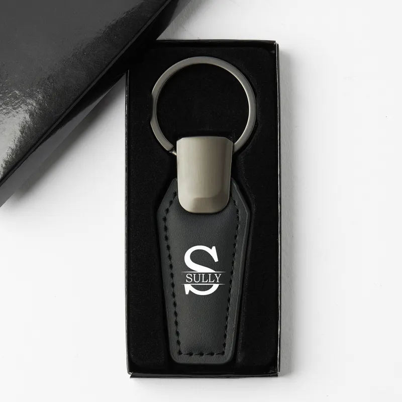 Personalised Leather Initial Keyring
