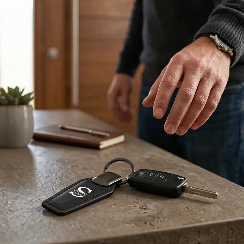 Personalised Leather Initial Keyring