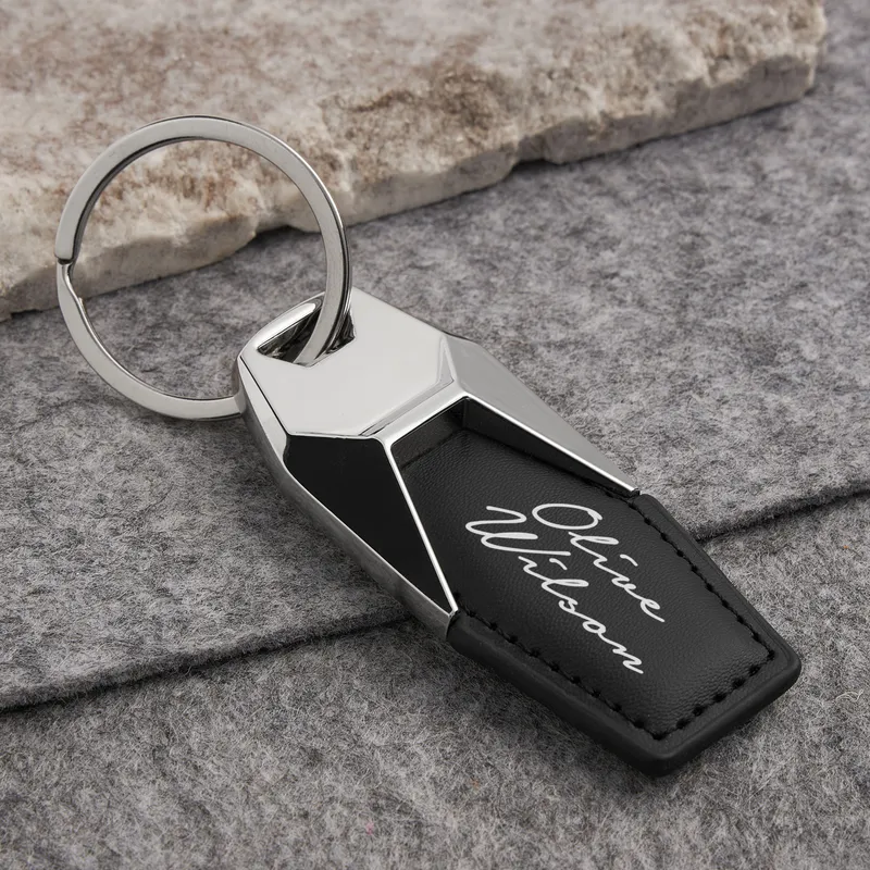 Personalised Leather Keyring with Signature Style
