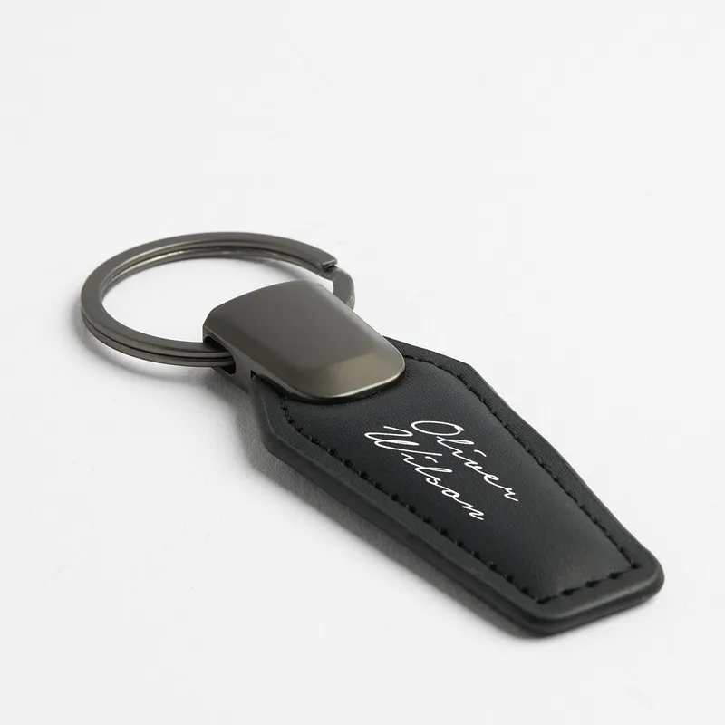 Personalized Leather Keychain with Signature Style