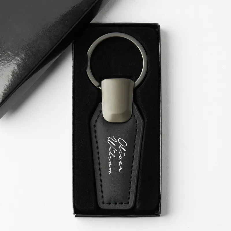 Personalized Leather Keychain with Signature Style