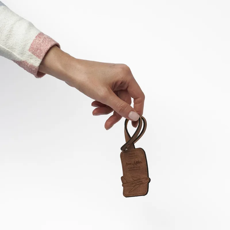 Personalized Leather Luggage Tag for Travel Lovers