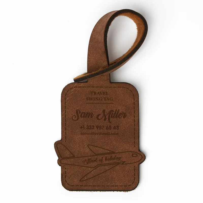 Personalized Leather Luggage Tag for Travel Lovers