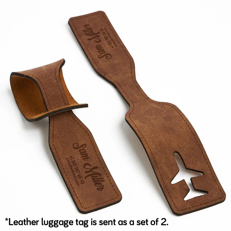 Personalized Leather Luggage Tags Set of 2