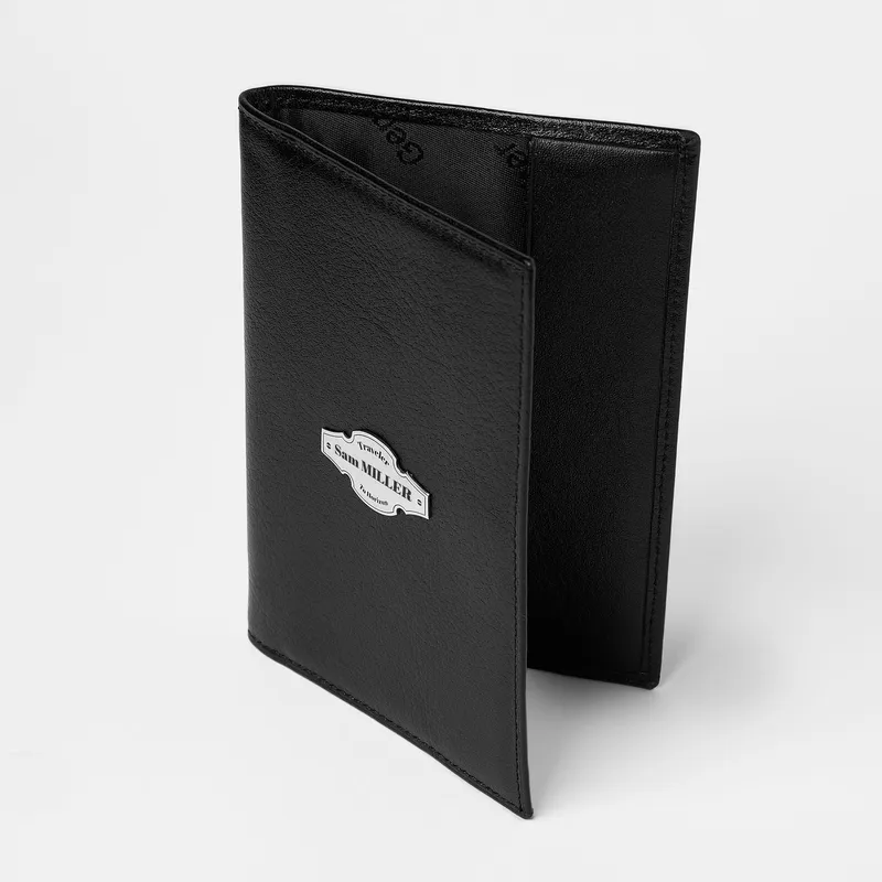 Personalised Leather Passport Holder with Silver Emblem