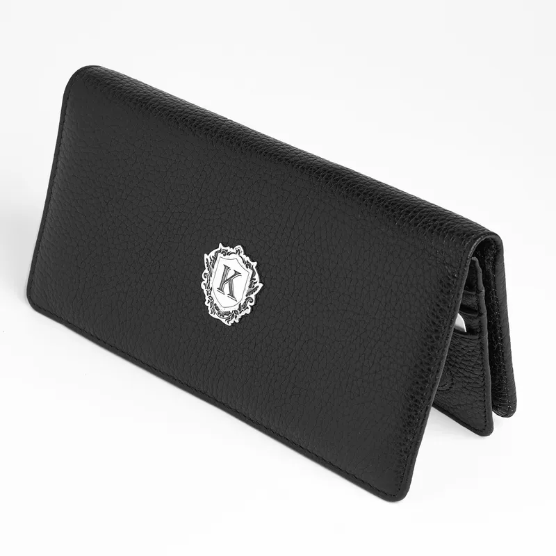 Personalized Leather Unisex Wallet with Silver Initials