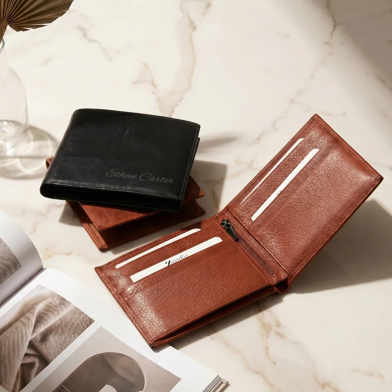 Personalized Leather Wallet with Name – 7 Design Options