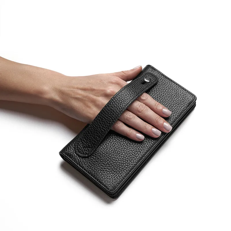 Personalised Leather Wallet with Phone Compartment