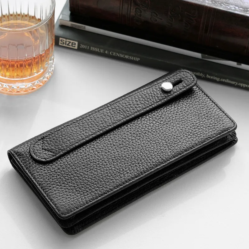 Personalised Leather Wallet with Phone Compartment