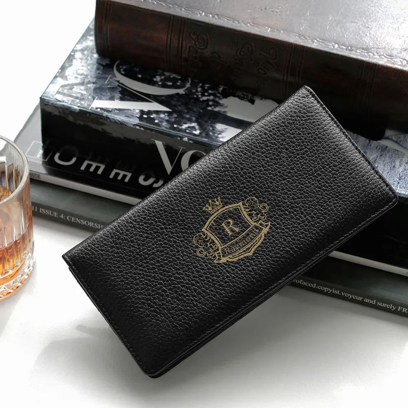 Personalised Leather Wallet with Phone Compartment
