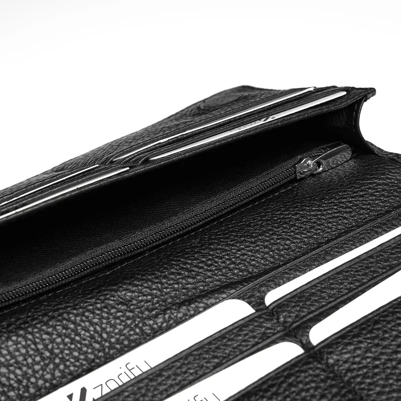 Personalised Leather Wallet with Phone Compartment