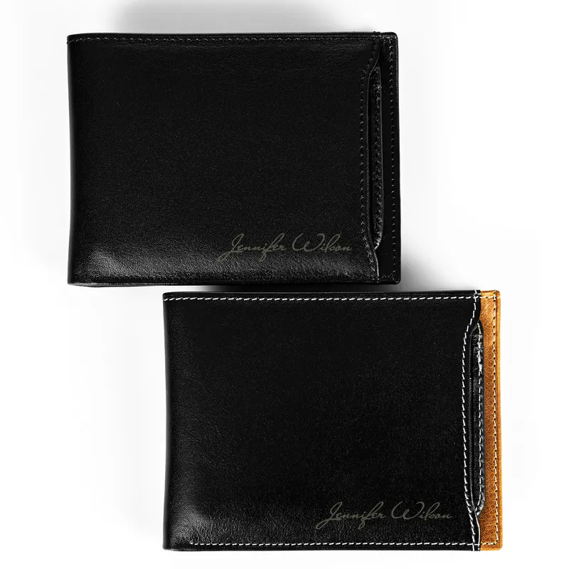 Personalized Leather Wallet with Signature Style and Cardholder