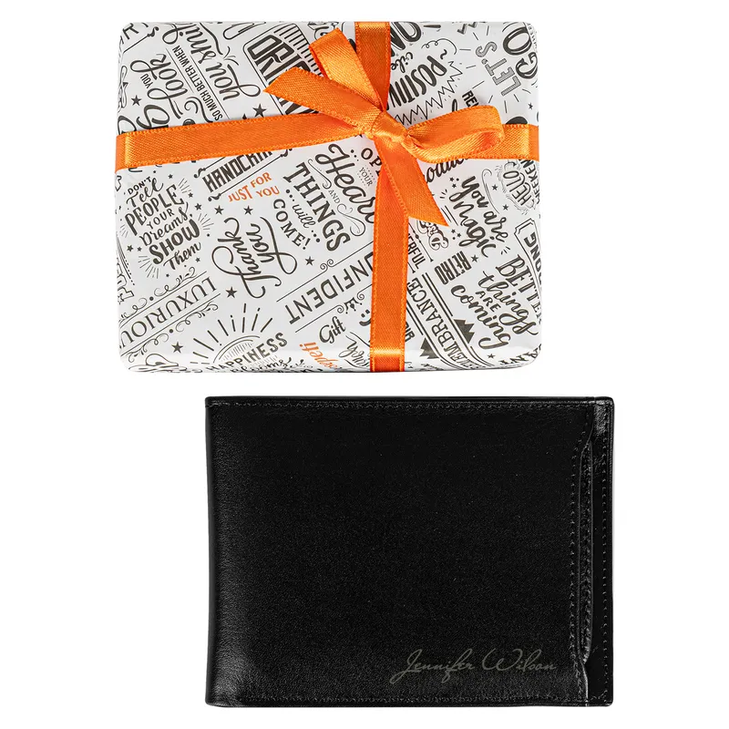 Personalized Leather Wallet with Signature Style and Cardholder