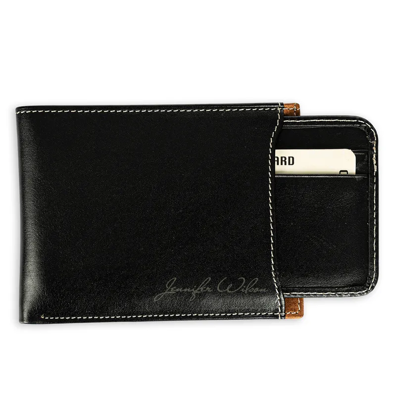Personalized Leather Wallet with Signature Style and Cardholder