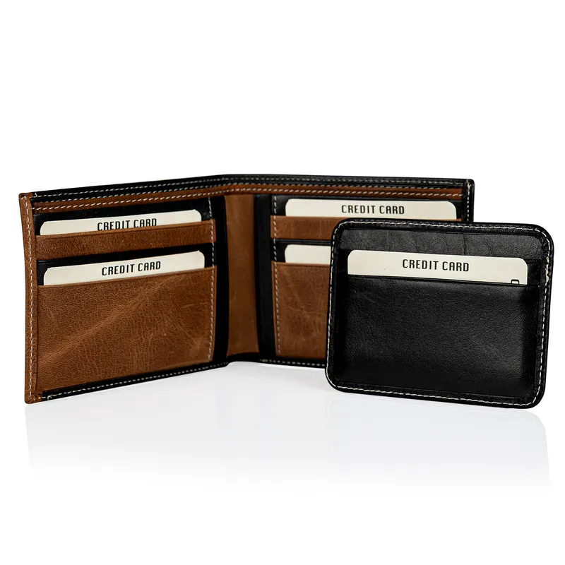 Personalized Leather Wallet with Signature Style and Cardholder