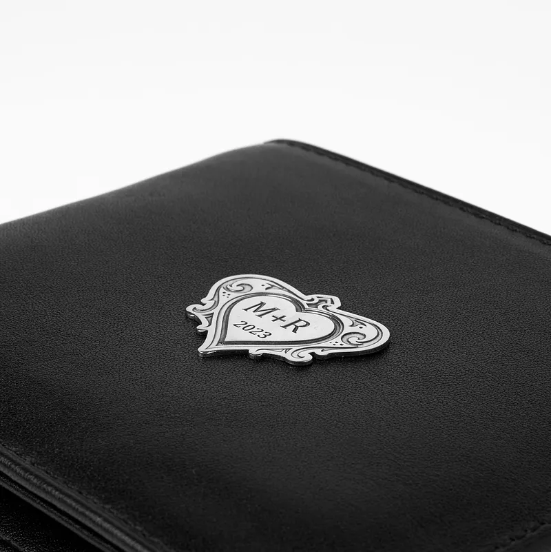 Personalised Leather Wallet with Silver Initials and Date