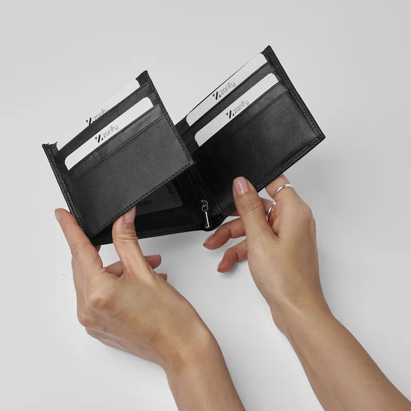 Personalised Leather Wallet with Silver Initials and Date