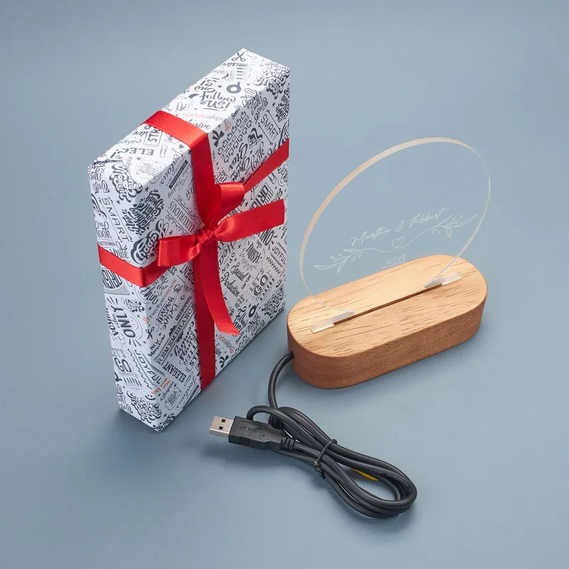 Personalized Led Desk Lamp for Couples