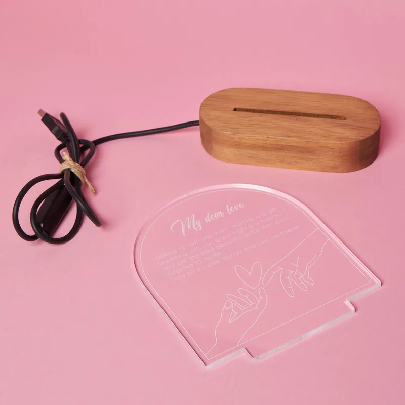 Personalized LED Lamp with Custom Message for Loved Ones