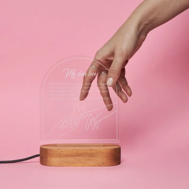 Personalized LED Lamp with Custom Message for Loved Ones