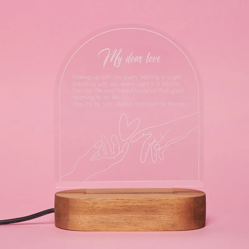Personalized LED Lamp with Custom Message for Loved Ones