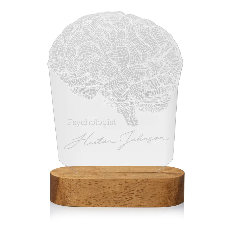 Personalised Brain Design LED Lamp for Psychologists