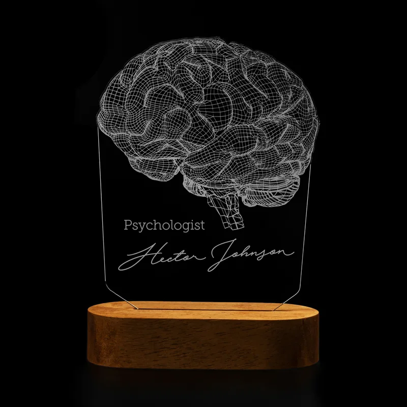 Personalised Brain Design LED Lamp for Psychologists