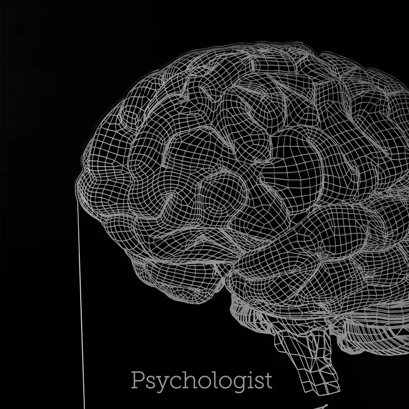 Personalised Brain Design LED Lamp for Psychologists