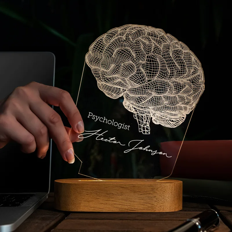 Personalised Brain Design LED Lamp for Psychologists