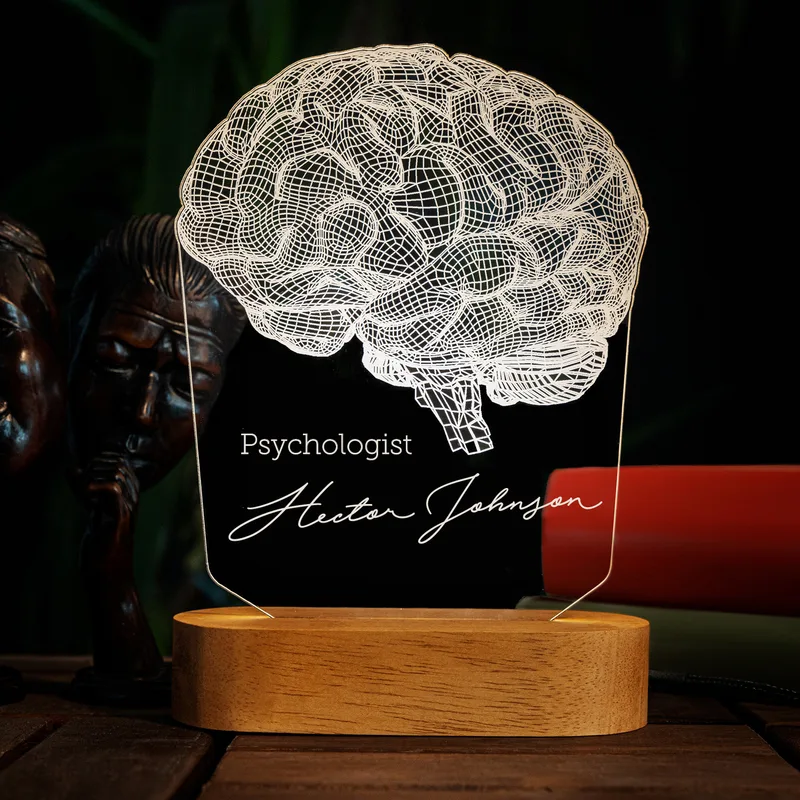 Personalised Brain Design LED Lamp for Psychologists