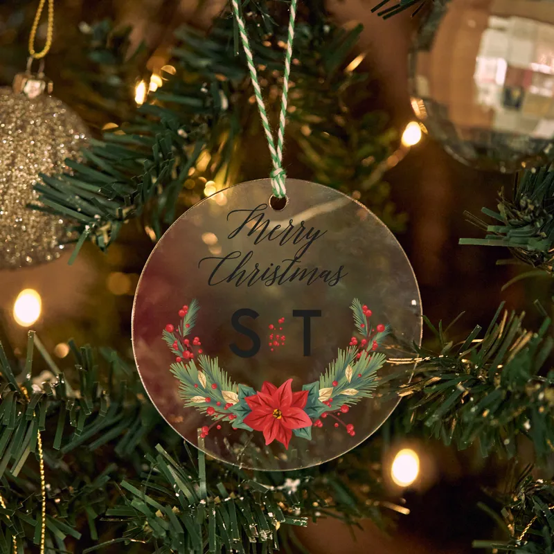 Personalised Monogram Acrylic Christmas Tree Ornament