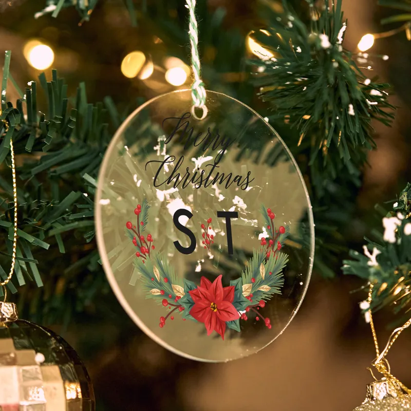 Personalised Monogram Acrylic Christmas Tree Ornament