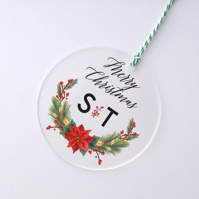 Personalised Monogram Acrylic Christmas Tree Ornament
