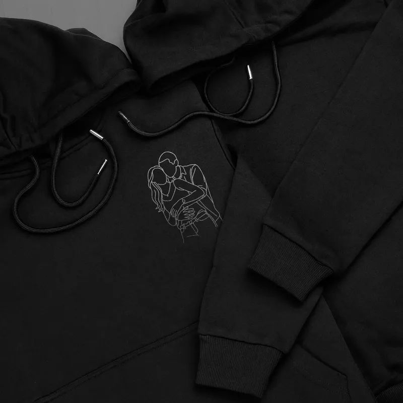 Personalised Line Art Couple Sweatshirt Set