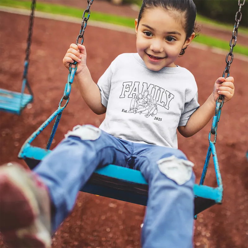 Personalized Line Art Family Matching T-Shirts